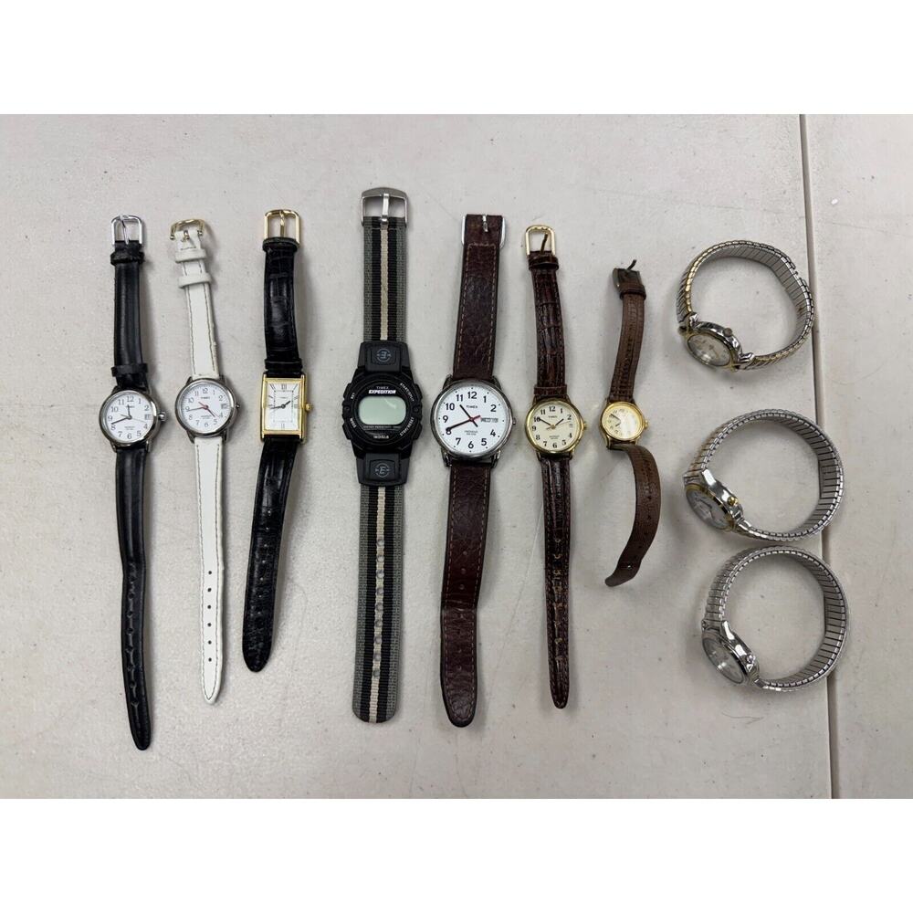 Lot of 10 Vintage Timex Watch Mixed Style For Men's & Women's For Parts/Repair